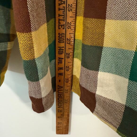 Outdoor Research Men's Feedback Flannel Shirt Top Plaid Brown Yellow Green XXL - Picture 6 of 7